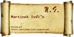 Martinek Iván névjegykártya